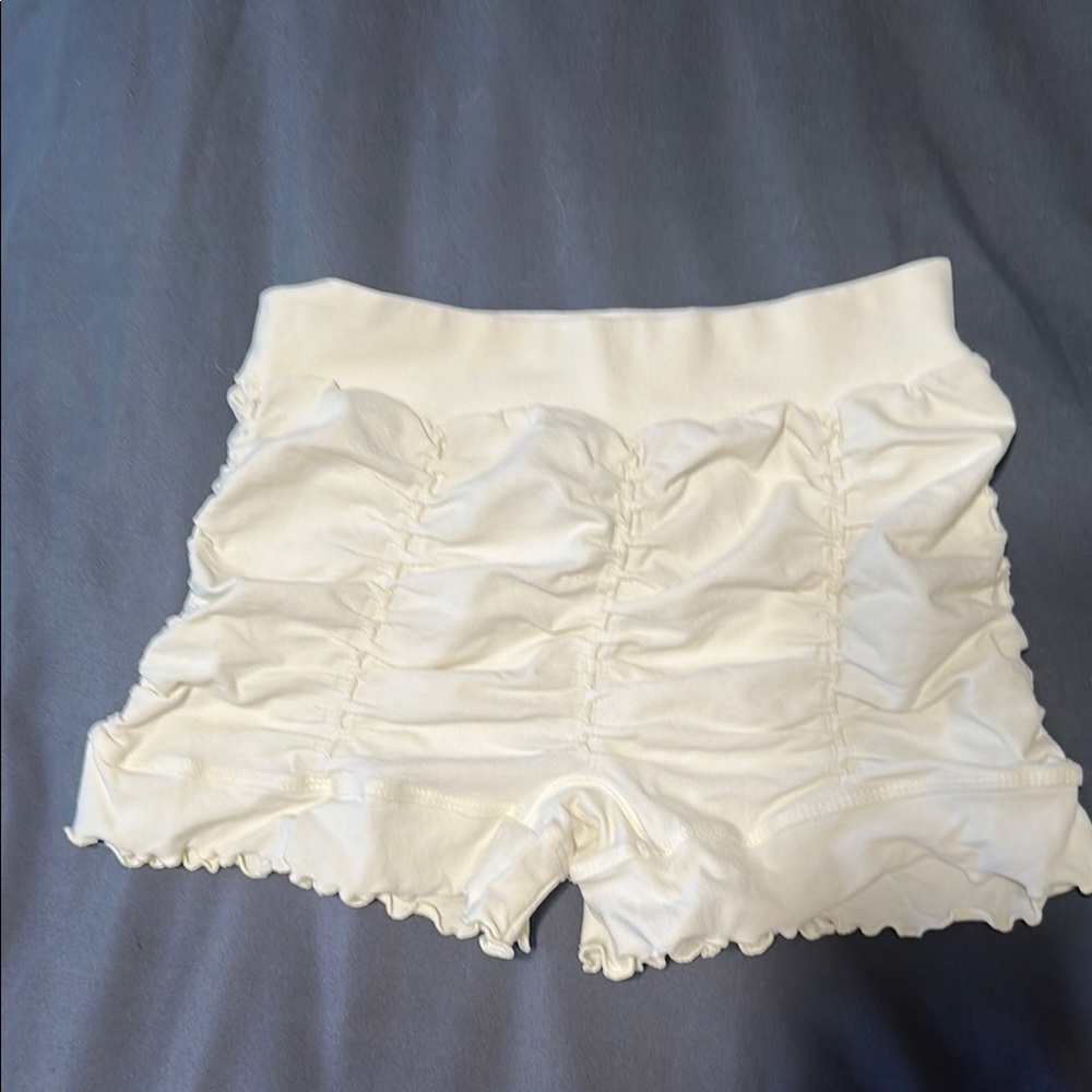Charlie London White Ruched Shorts